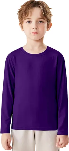 Vista 4 de HIBETY Paquete de 3 camisetas atléticas para niños, camisetas deportivas de ajuste seco que absorben la humedad, camisas de manga cortalarga
