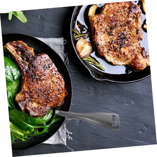 Vista 2 de Pinzas de hierro fundido Teppanyaki para barbacoa para asar y asar, soporte para placa de carne, resistente al calor, agarre de cocina con bordes