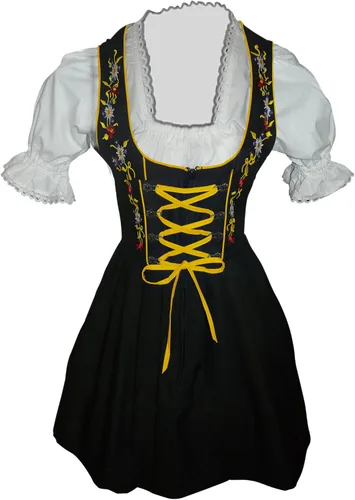 Vista 2 de 3 piezas Disfraz de Baviera dirndl-s, minivestido para mujer, Oktoberfest, tallas 4-22, Di06, 10
