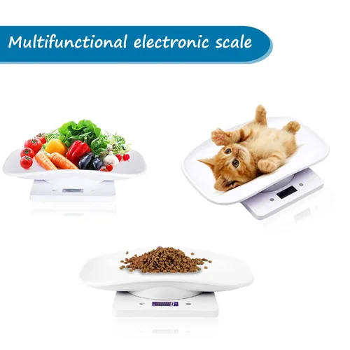Vista 2 de Báscula de peso para gatitos y cachorros recién nacidos, báscula digital multifuncional para mascotas, báscula electrónica LCD de alimentos