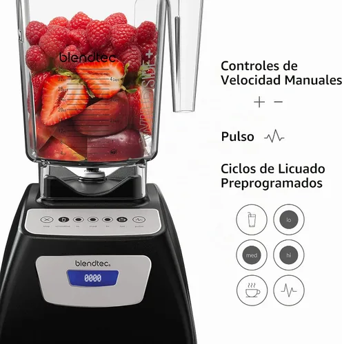 Vista 5 de Blendtec Licuadora Classic 570 y tarro de licuadora WildSide+ de 90 oz - Batidora de cocina - Negro