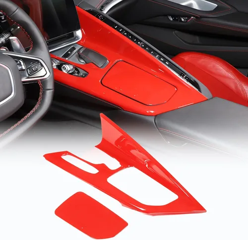 Vista 8 de CHEAYAR Cubierta de panel de palanca de cambios compatible con Chevrolet Corvette C8 2020-2023, decoración de panel de palanca de cambios