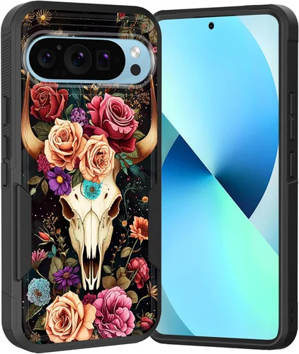 Vista 103 de Funda para Pixel 6A, Híbrida de Doble Capa de Servicio Pesado Resistente a Prueba de Golpes PC Duro + Funda Protectora de Silicona Suave para Google