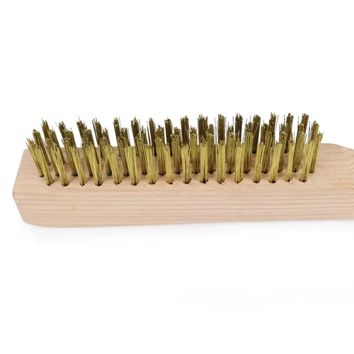 Vista 6 de MAXMAN Cepillo de latón, juego de 2 cepillos de alambre de latón resistente, cepillo de metal, cepillos de alambre para limpiar el óxido con mango