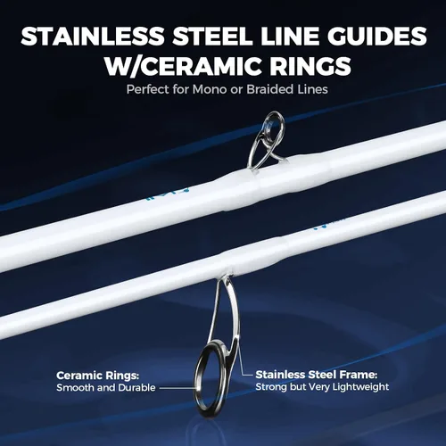 Vista 4 de KastKing Centron Lite Twin Tip Rods, IM6 Graphite Blanks, Twin Tip Rods, Stainless Steel Guides with Ceramic Rings, Split or Full Rear EVA Handle