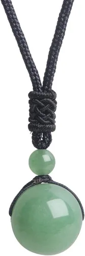 Vista 37 de iSTONE Collar unisex con dije de cuentas redondas auténticas, cadena de cuerda negra de 24 pulgadas para hombres y mujeres