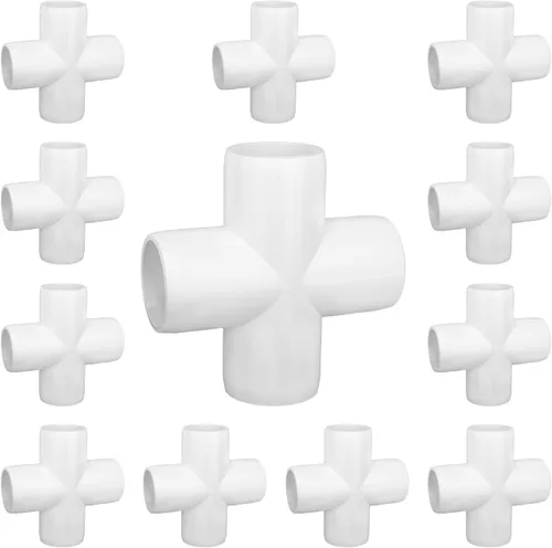 Vista 23 de Paquete de 12 accesorios de codo de 45 grados de PVC de 1 pulgada, conector de tubo de 2 vías de grado para muebles para construcción de estanterías
