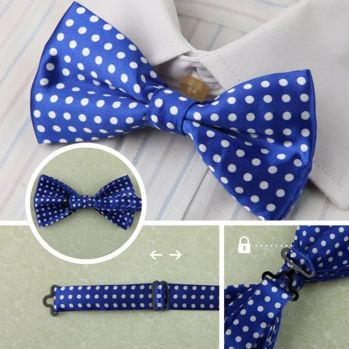 Vista 8 de Dan Smith Silk Blend Bowties For Men 25.6"-Neck-Size Clip-On Adjustable Bundle Pre-Tied Bowties