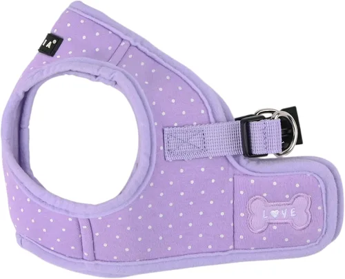 Vista 8 de Puppia Dotty - Arnés tipo chaleco para perro, B (escalonado), moderno con patrón de lunares, para primavera y verano, para perros pequeños, beige