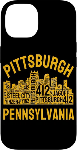 Vista 4 de Carcasa para iPhone 16 Pittsburgh Pennsylvania Steel City Skyline 412 Yinz Home