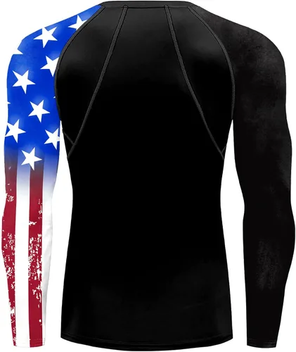 Vista 3 de color cosplayer Camiseta de compresión de manga larga para hombre, protección solar UPF 50+