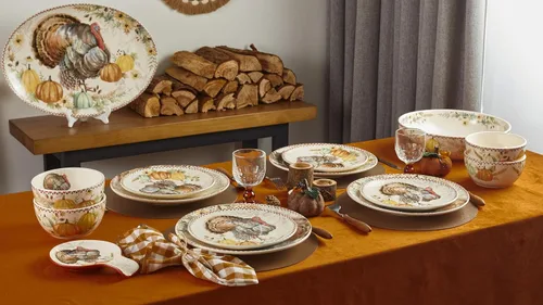 Vista 3 de Bico Blessing Season - Juego de 4 platos de cerámica grandes de 11 pulgadas para pasta, filete, elegantes platos para servir, aptos para microondas