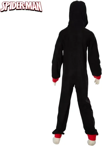 Vista 8 de Marvel Pijama de Spiderman para niños, disfraz de Spiderman con capucha de Miles Morales o para dormir con cremallera frontal, tallas 4-10
