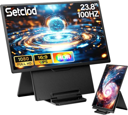 Vista 8 de Extensor de pantalla para portátil de 0.17 pulgadas, ultrafino, 14.2 pulgadas, FHD 1080P IPS, monitor portátil para laptop, extensor de monitor