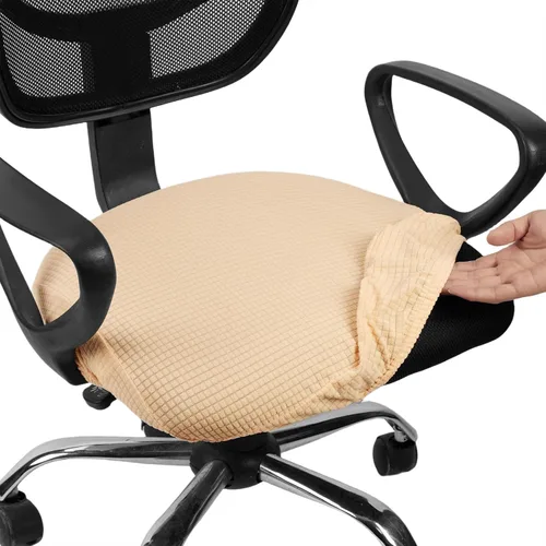 Vista 22 de Melaluxe - Funda elástica de jacquard para silla de oficina, funda extraíble y lavable para silla de escritorio, cubierta giratoria para asiento