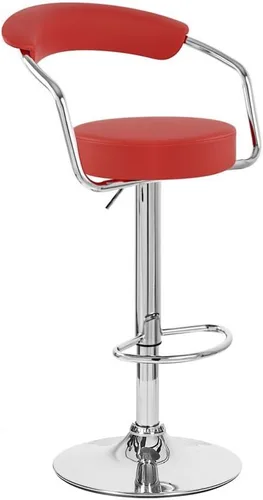 Vista 7 de Modern Home Tesla - Taburete de bar/mostrador de altura ajustable contemporáneo, de cuero, base cromada/reposapiés (espresso)