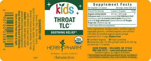 Vista 9 de Herb Pharm Spray de hierbas TLC para garganta sin alcohol orgánico certificado para niños, 1 onza