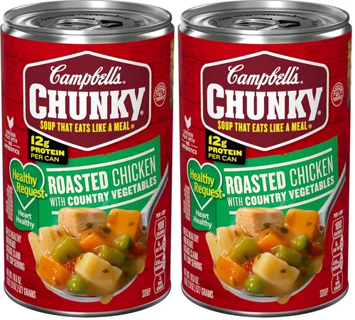 Vista 12 de Campbell’s Chunky Sopa, Healthy Request Pollo y Salchicha Gumbo, lata de 18.8 Oz