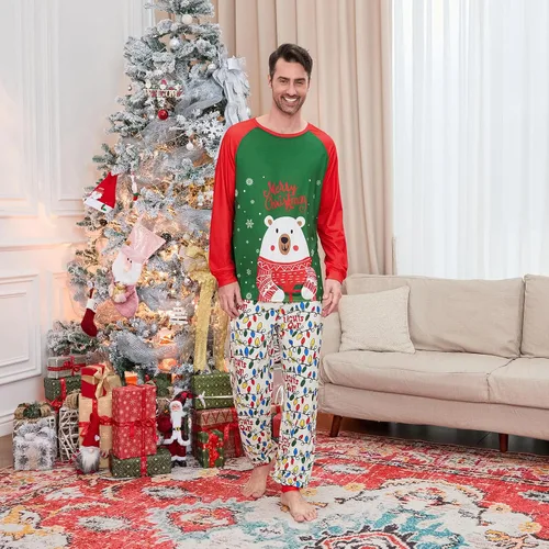 Vista 4 de WephuPSho Pijamas de Navidad a juego para la familia, pijamas de Navidad para adultos y niños