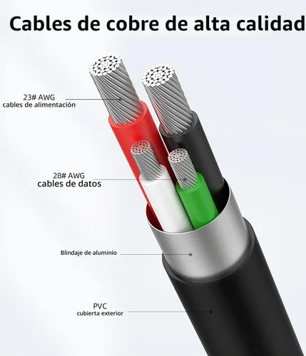 Vista 6 de Cable micro USB corto de 6 pulgadas, paquete de 3, cable USB a micro