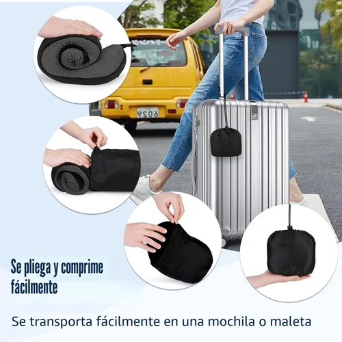 Vista 8 de Cirorld - Almohada de cuello para viajes, almohadas de viaje para aviones, 100% espuma viscoelástica para cuello, almohada de vuelo ajustable