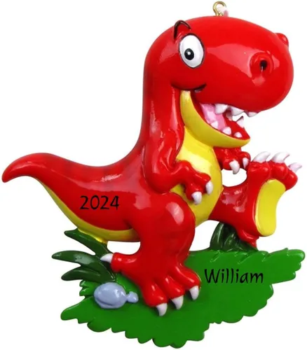 Vista 6 de Adorno personalizado para niños Brontosaurio, dinosaurio, morado, árbol de Navidad, decoración personalizada para niños y niñas, Ornament Station