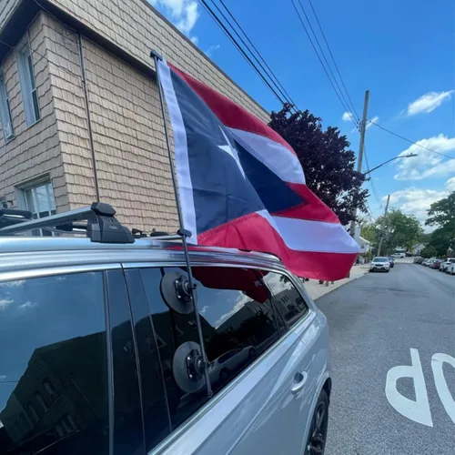 Vista 2 de Bradford Bandera de Puerto Rico de 12 x 18 pulgadas, banderas puertorriqueñas bordadas de doble cara para exteriores, banderas de nailon rico