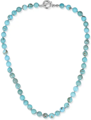 Vista 9 de GAVU Collar con cuentas anudadas a mano para hombre, Collar de cristal para hombres turquesa (African Turquoise)