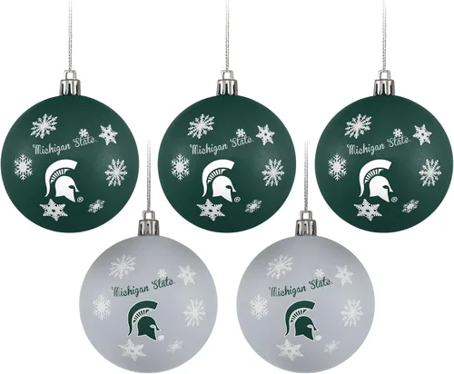 Vista 7 de FOCO NCAA - Juego de 5 adornos inastillables para árbol de Navidad con logotipo del