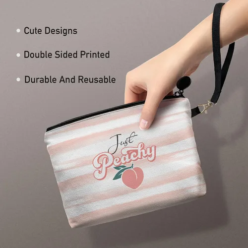 Vista 2 de Hglian Bolsa de maquillaje de viaje, Rosado, Just Peachy