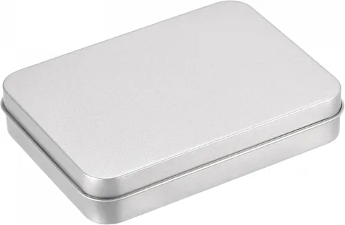 Vista 12 de uxcell Caja de Lata de Metal, 3.54" x 3.54" x 2.17" Recipientes Rectangulares Vacíos de Hojalata con Tapas, Tono Plateado, para Organizador