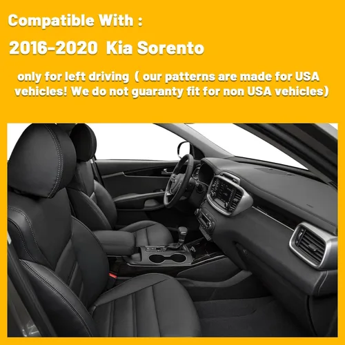 Vista 6 de Alfombrilla para salpicadero, ajustable, no deslizante, personalizada, compatible con Kia Sorento 2016 2017 2018 2019 2020 Protector para el sol