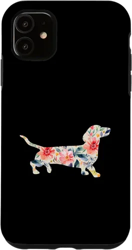 Vista 8 de Funda para perro salchicha floral para iPhone 12 mini