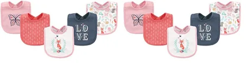 Vista 27 de Hudson Baby Baberos unisex de algodón para bebé, nube rosa, talla única (paquete de 2)