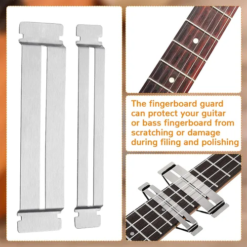 Vista 4 de Boao 3 juegos de protector de traste de guitarra, guardias de diapasón, protector de diapasón de acero inoxidable, protector de traste de guitarra