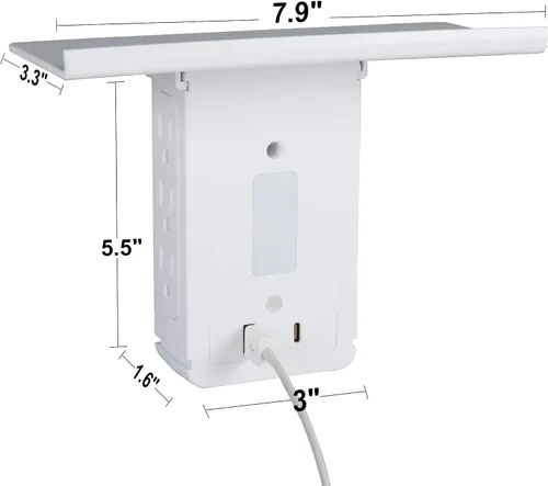 Vista 4 de Paquete de 2 extensores de toma de corriente de pared con USB, 6 tomas de corriente y 2 protectores de sobretensiones USB, estante integrado