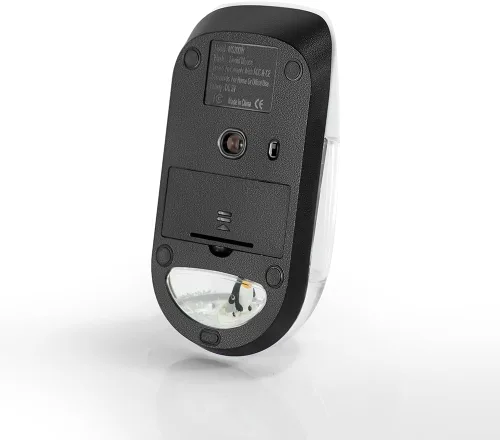 Vista 5 de Aqua - Ratón inalámbrico lindo silencioso de agua transparente para PC, laptop, MacBook, niños, niñas, mujeres, regalo con agua líquida y flotador