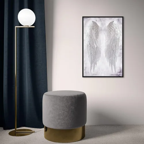 Vista 5 de Oliver Gal Wings of Angel Amethyst - Lienzo impreso para sala de estar, dormitorio y baño, 16 x 24 pulgadas, marco flotante negro