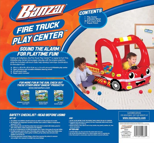 Vista 4 de Banzai Rescue Fire Team Play Center - Piscina de pelotas con 20 bolas, juguete