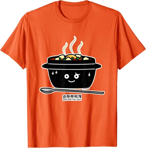 Vista 104 de Sopa coreana de guiso de tofu suave picante Sundubu jjigae huevo caliente, gris, S Negro