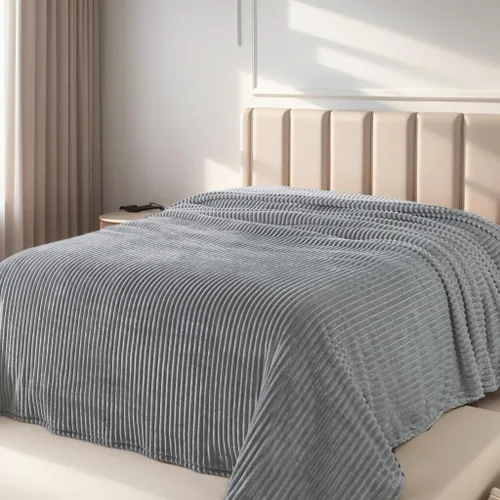 Vista 25 de Manta Snuggle Sac extra mullida, manta de forro polar para viajes, manta para sofá, cama, sofá, manta cálida y suave con patrón a rayas, 50 x 60
