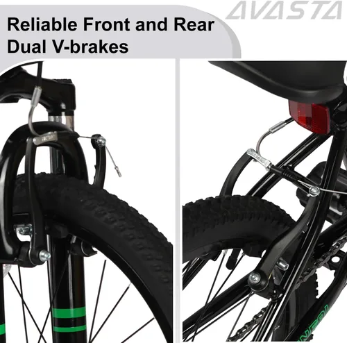 Vista 7 de AVASTA Govet Bicicleta de Montaña de 20'' para Niños de 6-12 Años para Niños y Niñas con Horquilla de Suspensión, Transmisión de 6 Velocidades