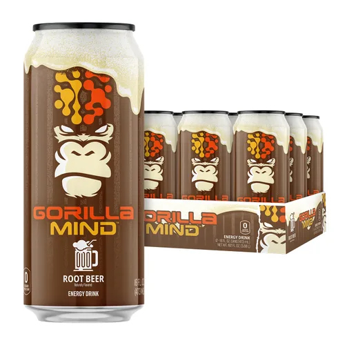 Vista 17 de Gorilla Mind Bebida energética Energía inigualable · Enfoque amplificado N-acetil-L-tirosina, alfa-GPC, 200 mg de cafeína, uridina, azafrán 0