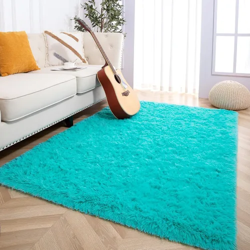 Vista 21 de Foxmas Alfombras de Área Suaves y Esponjosas para Dormitorio, Habitación de los Niños, Alfombra de Guardería de Felpa Peluda, Alfombras Peludas