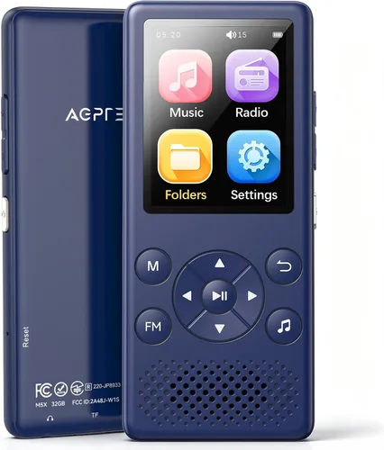 Vista 9 de AGPTEK M5 32GB MP3 Player para personas mayores, pantalla de 2.4" fuente Negro