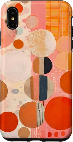 Vista 11 de iPhone 16 Abstract Boho Warm Orange and Pink Mid Century Modern Case