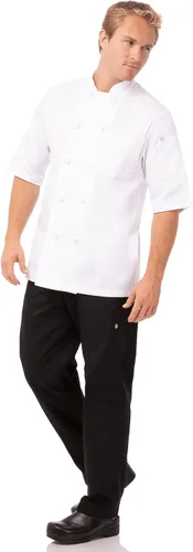 Vista 4 de Chef Works Abrigo de chef Tivoli para hombre