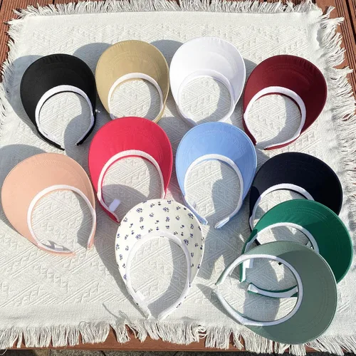 Vista 5 de Sombreros con visera para el sol, visera ancha, ajustable, con clip, para verano, playa, sombrero