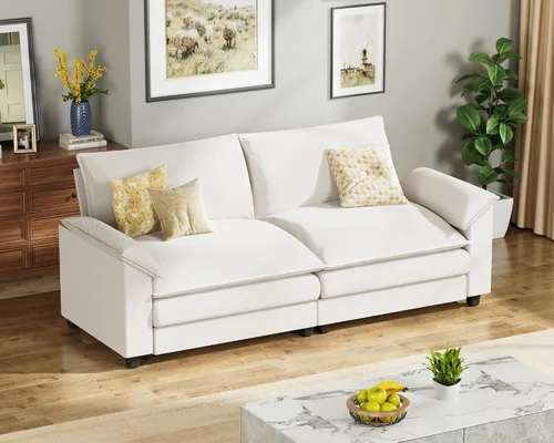 Vista 19 de Homall Sofá Seccional Modular de 80", Sofá Biplaza con Cojín de Doble Capa, Combinación DIY de Chenille Profundo Sofá Nube de 2 Asientos para Sala