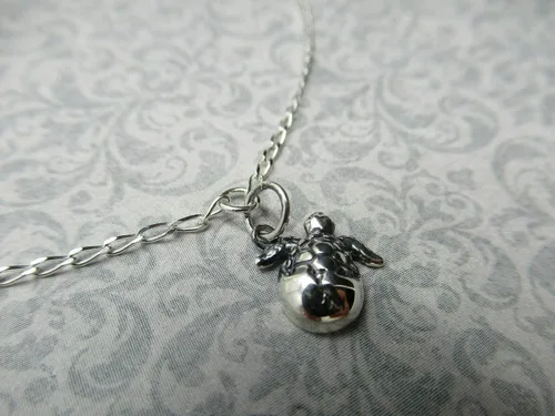 Vista 4 de Pulsera de tobillo de plata de ley 925 con diseño de tortuga de mar y océano